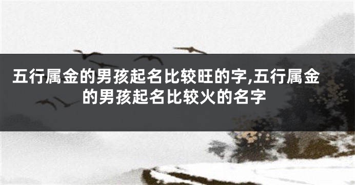 五行属金的男孩起名比较旺的字,五行属金的男孩起名比较火的名字
