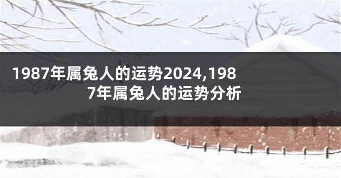 1987年属兔人的运势2024,1987年属兔人的运势分析