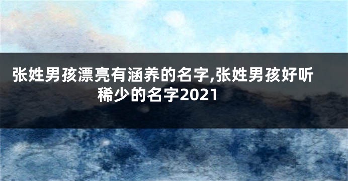 张姓男孩漂亮有涵养的名字,张姓男孩好听稀少的名字2021