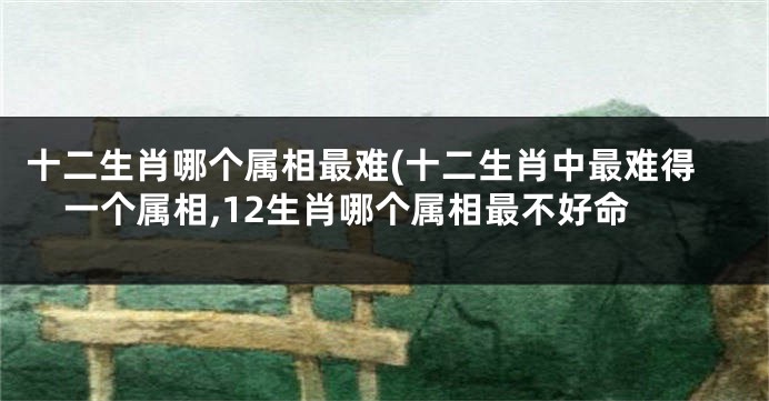 十二生肖哪个属相最难(十二生肖中最难得一个属相,12生肖哪个属相最不好命