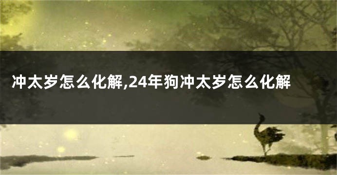 冲太岁怎么化解,24年狗冲太岁怎么化解