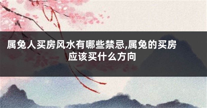 属兔人买房风水有哪些禁忌,属兔的买房 应该买什么方向