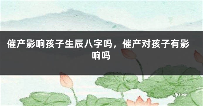 催产影响孩子生辰八字吗，催产对孩子有影响吗
