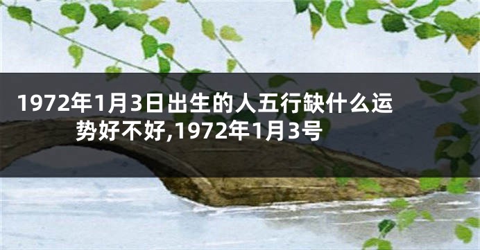 1972年1月3日出生的人五行缺什么运势好不好,1972年1月3号