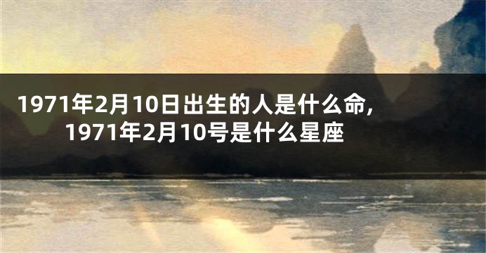 1971年2月10日出生的人是什么命,1971年2月10号是什么星座