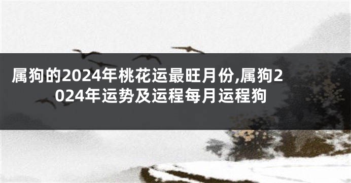 属狗的2024年桃花运最旺月份,属狗2024年运势及运程每月运程狗