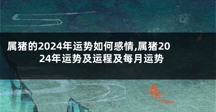 属猪的2024年运势如何感情,属猪2024年运势及运程及每月运势