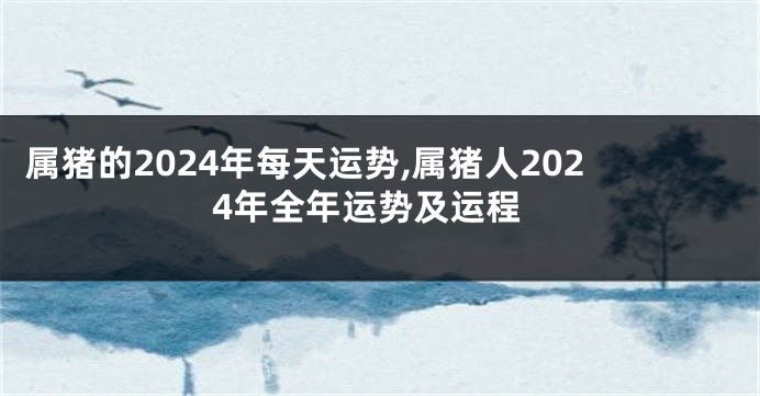 属猪的2024年每天运势,属猪人2024年全年运势及运程