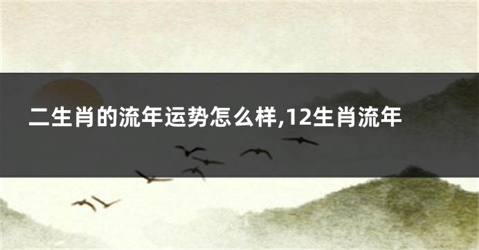 二生肖的流年运势怎么样,12生肖流年