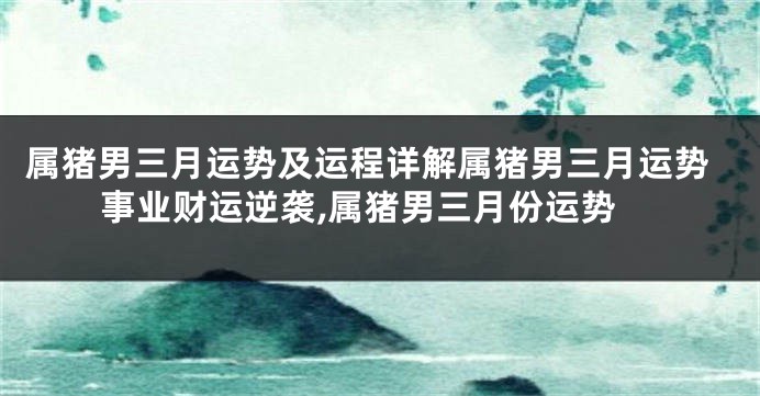 属猪男三月运势及运程详解属猪男三月运势事业财运逆袭,属猪男三月份运势