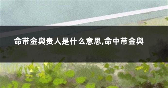 命带金舆贵人是什么意思,命中带金舆