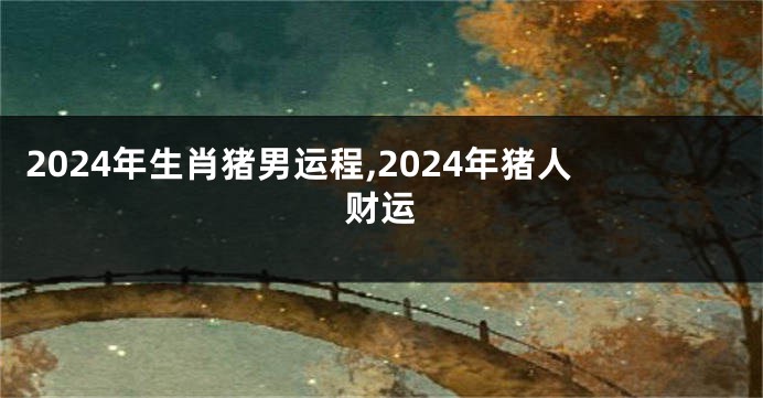 2024年生肖猪男运程,2024年猪人财运