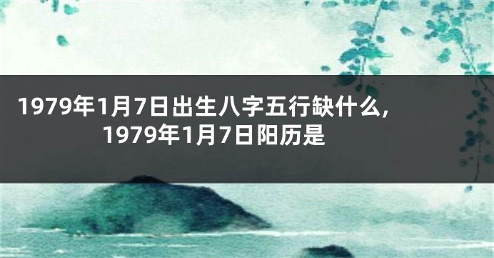 1979年1月7日出生八字五行缺什么,1979年1月7日阳历是