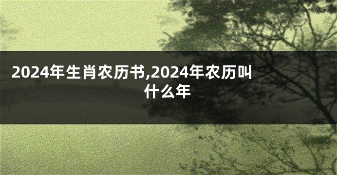 2024年生肖农历书,2024年农历叫什么年