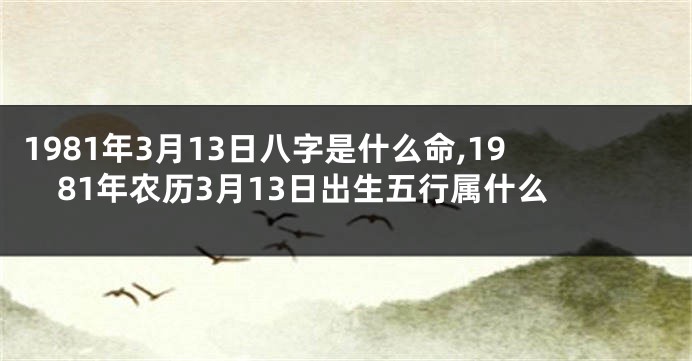 1981年3月13日八字是什么命,1981年农历3月13日出生五行属什么