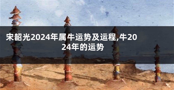 宋韶光2024年属牛运势及运程,牛2024年的运势