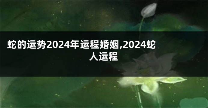 蛇的运势2024年运程婚姻,2024蛇人运程