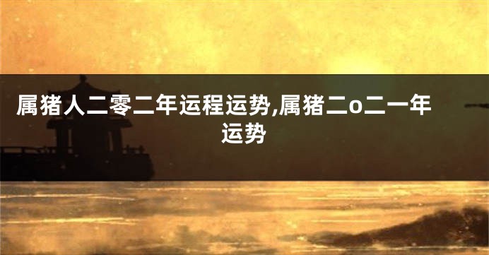 属猪人二零二年运程运势,属猪二o二一年运势