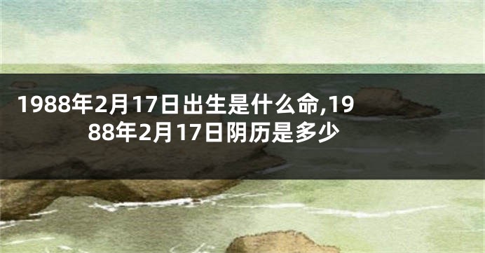 1988年2月17日出生是什么命,1988年2月17日阴历是多少