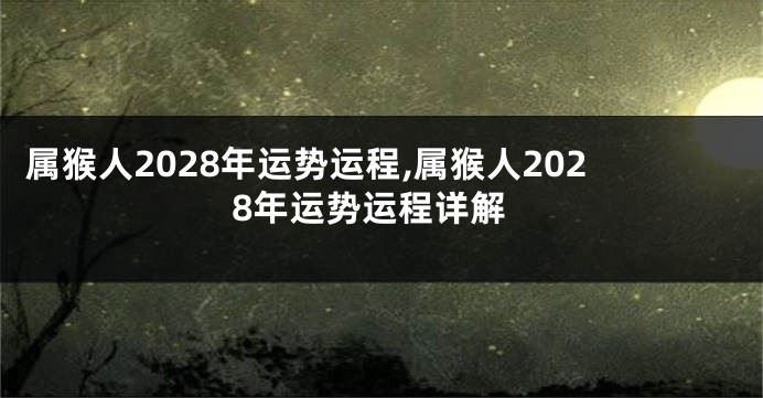 属猴人2028年运势运程,属猴人2028年运势运程详解