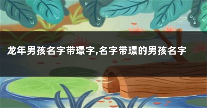 龙年男孩名字带璟字,名字带璟的男孩名字