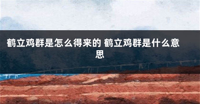 鹤立鸡群是怎么得来的 鹤立鸡群是什么意思