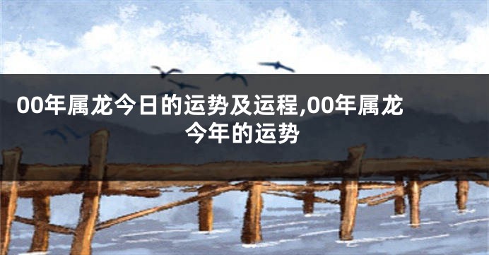 00年属龙今日的运势及运程,00年属龙今年的运势