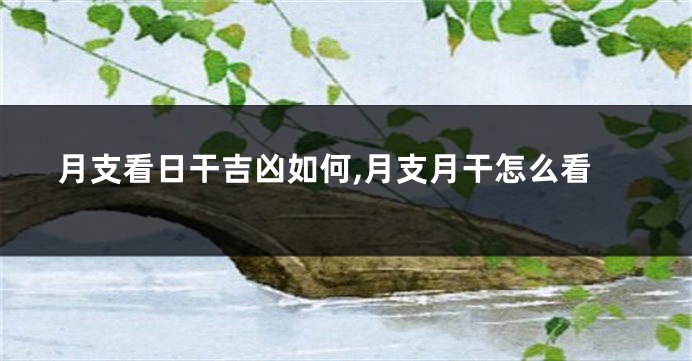 月支看日干吉凶如何,月支月干怎么看