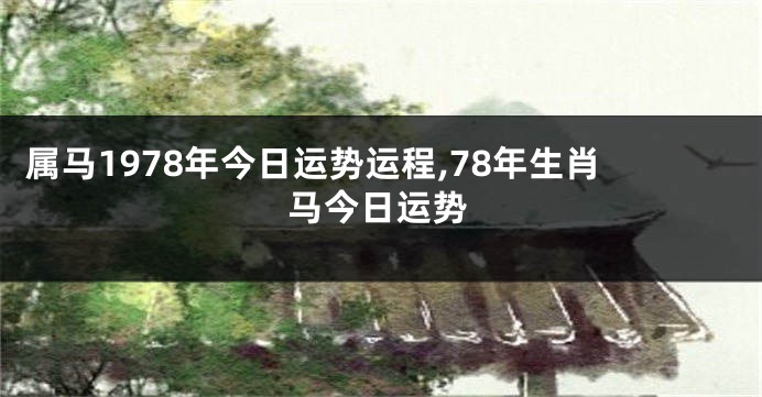 属马1978年今日运势运程,78年生肖马今日运势