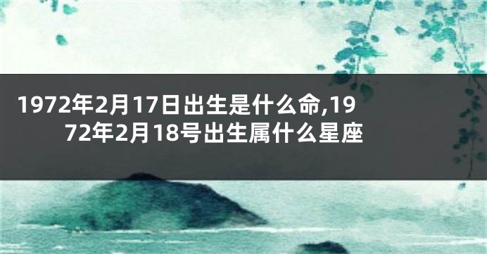 1972年2月17日出生是什么命,1972年2月18号出生属什么星座