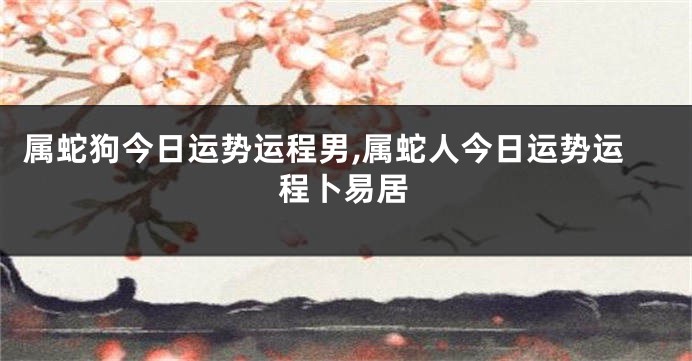 属蛇狗今日运势运程男,属蛇人今日运势运程卜易居