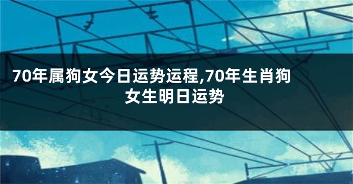 70年属狗女今日运势运程,70年生肖狗女生明日运势