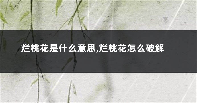 烂桃花是什么意思,烂桃花怎么破解