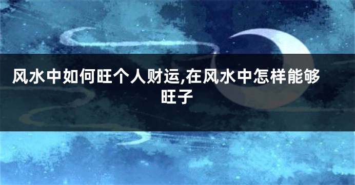风水中如何旺个人财运,在风水中怎样能够旺子