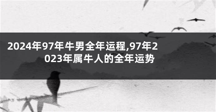 2024年97年牛男全年运程,97年2023年属牛人的全年运势