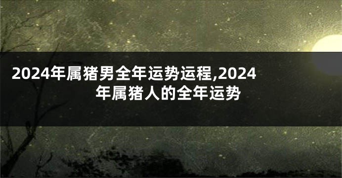 2024年属猪男全年运势运程,2024年属猪人的全年运势