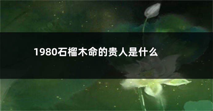 1980石榴木命的贵人是什么