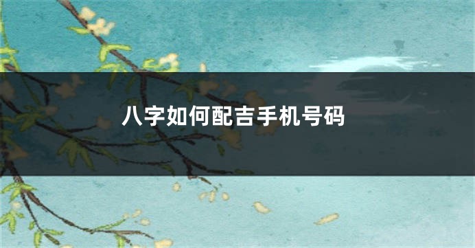 八字如何配吉手机号码
