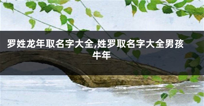 罗姓龙年取名字大全,姓罗取名字大全男孩牛年