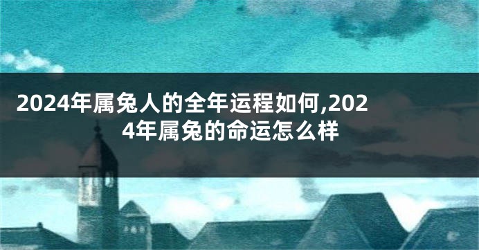 2024年属兔人的全年运程如何,2024年属兔的命运怎么样