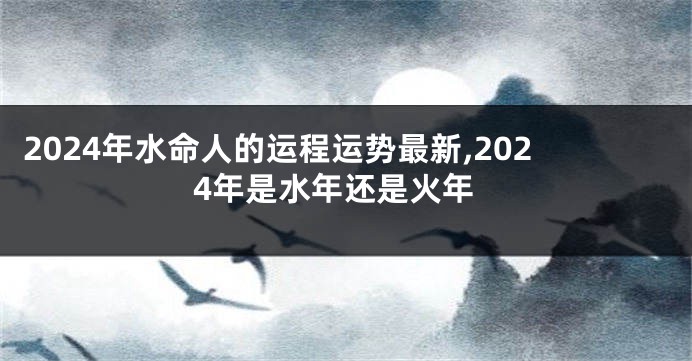2024年水命人的运程运势最新,2024年是水年还是火年