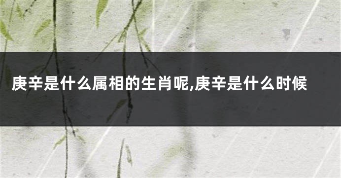 庚辛是什么属相的生肖呢,庚辛是什么时候