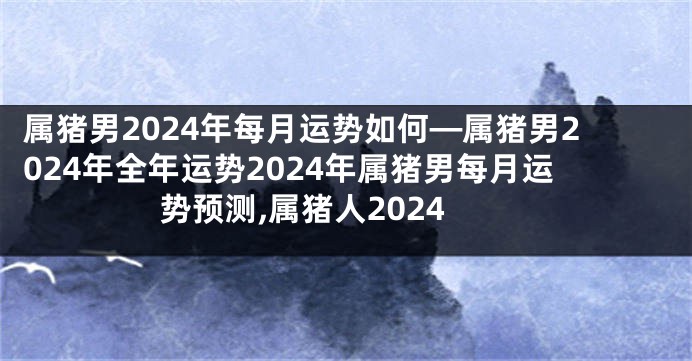 属猪男2024年每月运势如何—属猪男2024年全年运势2024年属猪男每月运势预测,属猪人2024