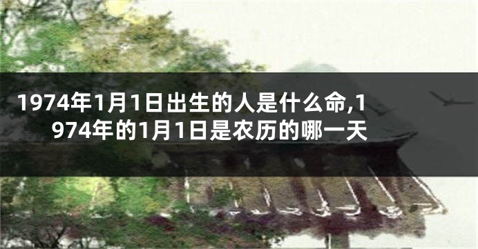 1974年1月1日出生的人是什么命,1974年的1月1日是农历的哪一天