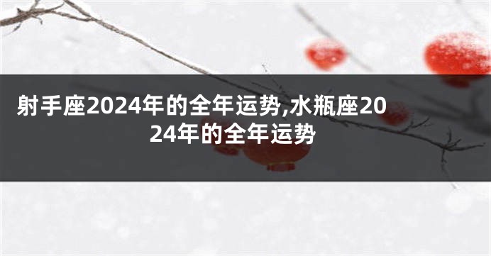 射手座2024年的全年运势,水瓶座2024年的全年运势