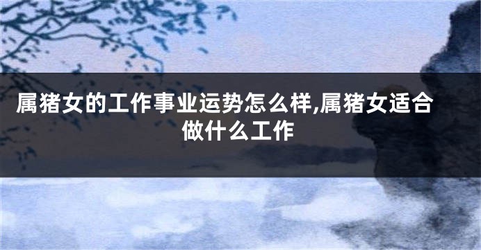 属猪女的工作事业运势怎么样,属猪女适合做什么工作