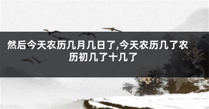 然后今天农历几月几日了,今天农历几了农历初几了十几了