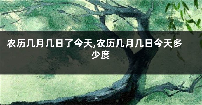 农历几月几日了今天,农历几月几日今天多少度