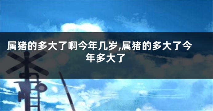 属猪的多大了啊今年几岁,属猪的多大了今年多大了