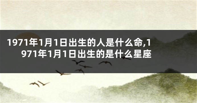 1971年1月1日出生的人是什么命,1971年1月1日出生的是什么星座